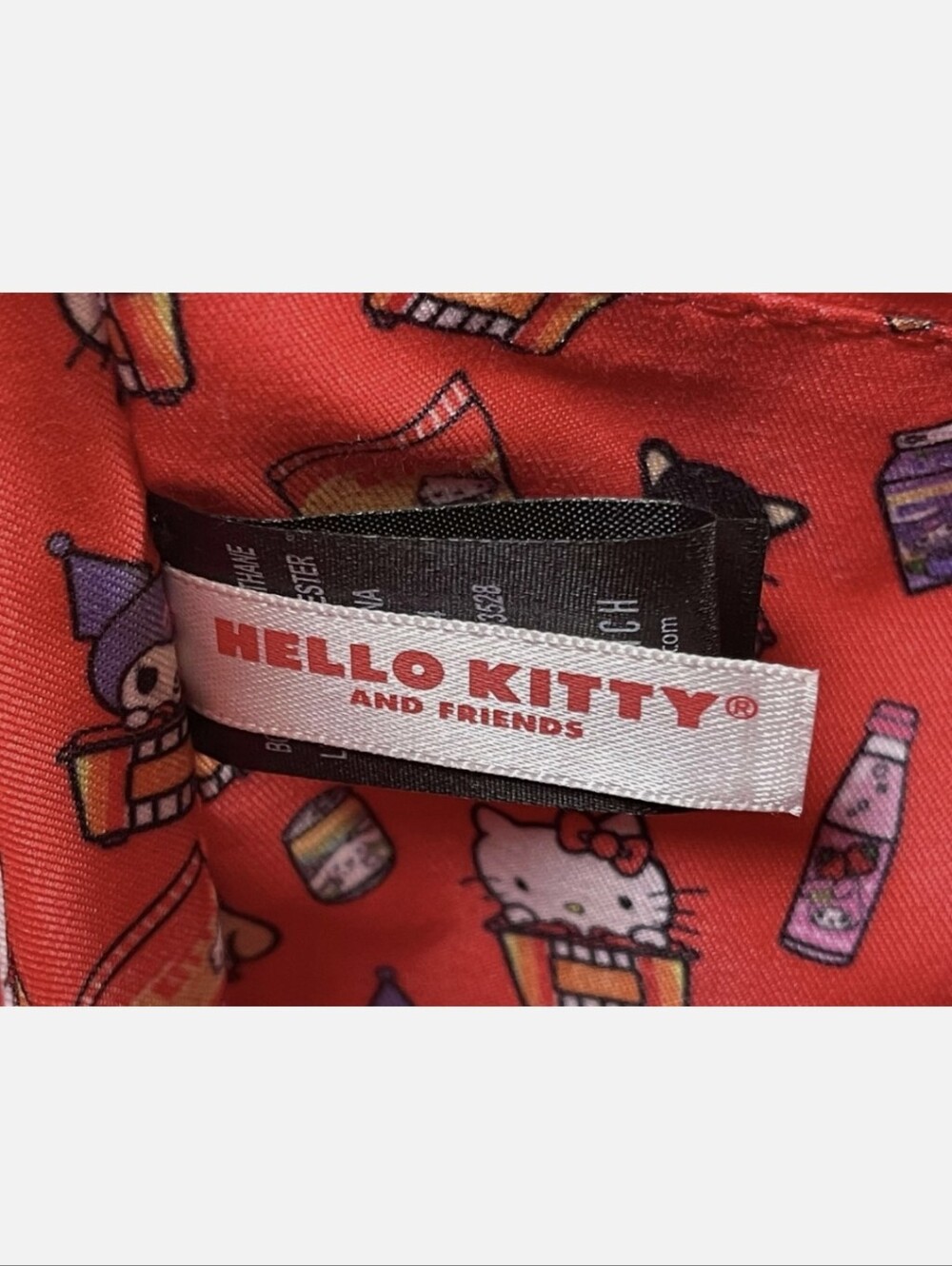 Sanrio Red Multicolor Striped Crossbody Basket Bag - Picture 8 of 9